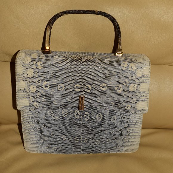 Vintage I Magnin Exotic Lizard Skin Purse with Coin Purse & Original Comb - Picture 1 of 10